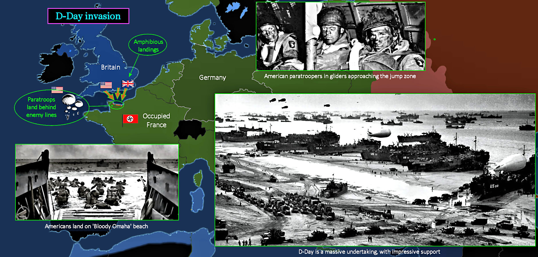 D-Day invasion, 1944 map